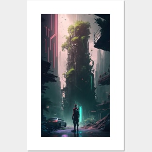 Cyberpunk City Landscape Posters and Art